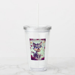 Playful Wolf Acryltrinkbecher