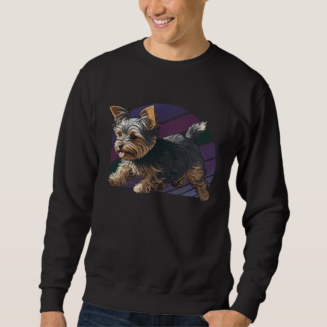 Playful Yorkshire Terrier Dog Pop Art Proud Yorkie Sweatshirt (Vorderseite)