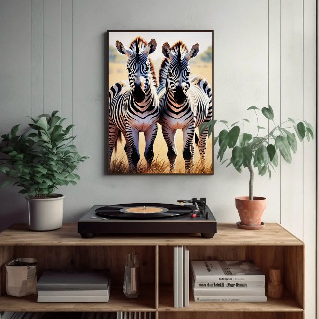 Playful Zebras Colorful Safari Inspiriert Art Poster (Von Creator hochgeladen)