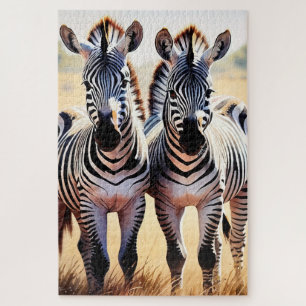 Playful Zebras Colorful Safari Inspiriert Art Puzzle