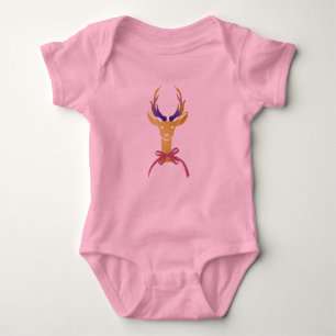 Playfully adrettes Goldrotwild-Geweih-Monogramm Baby Strampler
