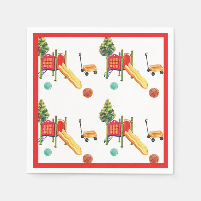 Playground Park Birthday Park Celebration Serviette (Vorderseite)