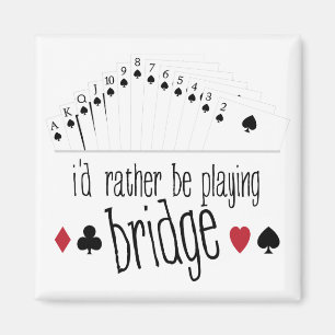 Playing Bridge Magnet