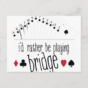 Playing Bridge Postkarte