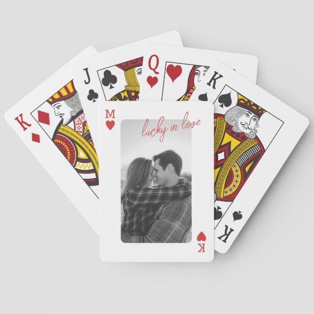 Playing Card Couple Photo Romantic Love Heart Gift Spielkarten (Rückseite)