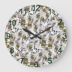 Playing Cards Kings Layered, Wall Clock Große Wanduhr