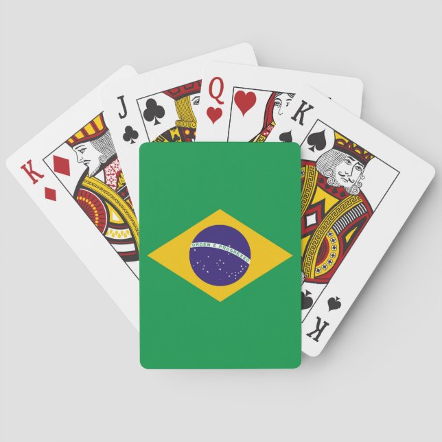 Playing Cards with Flag of Brazil Spielkarten (Rückseite)