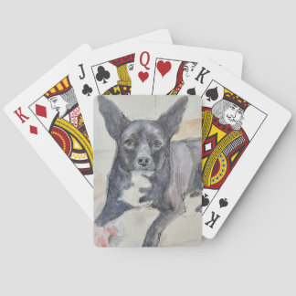 Playing Cards with Watercolor of Perceptive Dog Spielkarten