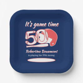 Playing His 50th Inning Baseball Birthday Party Pappteller