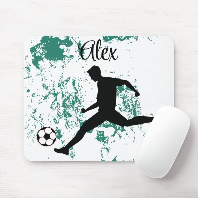 Playing soccer graphic black mousepad (Mit Mouse)