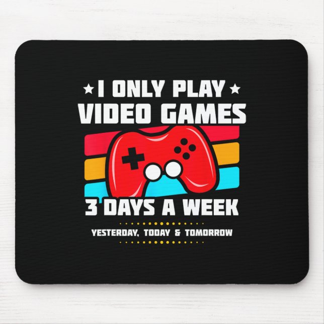Playing Video Games - Pc Console Gaming - Funny Vi Mousepad (Vorne)