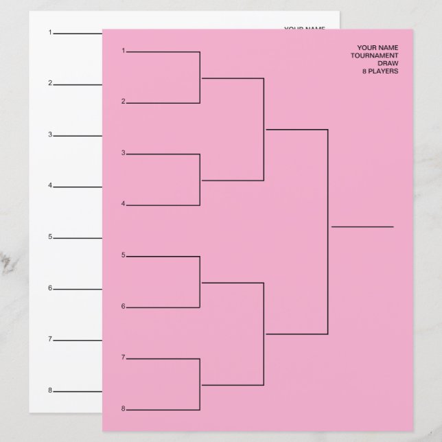 Playoff-Kooperationsschema-Vorlageblatt für 8 Team (Vorne/Hinten)