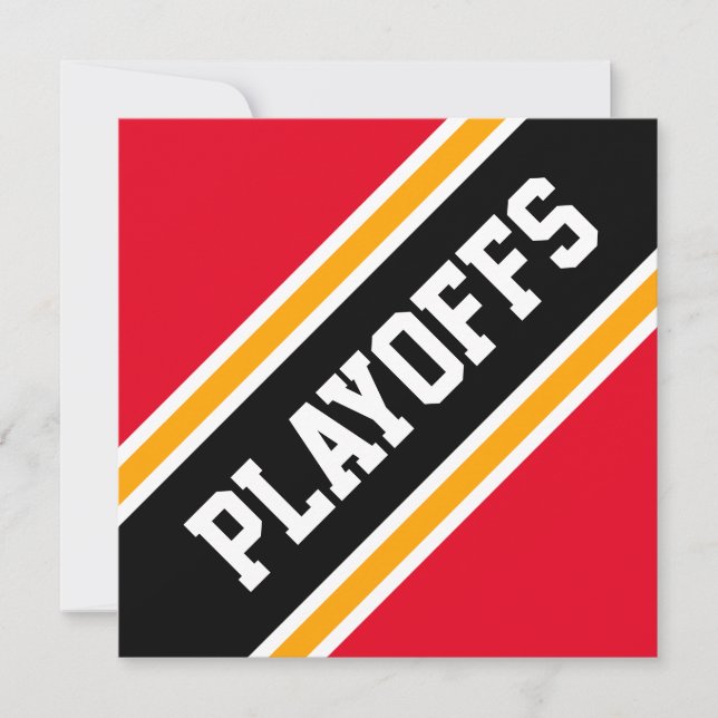 PLAYOFFS Bright Red Black Orange Racing Stripes (Vorderseite)