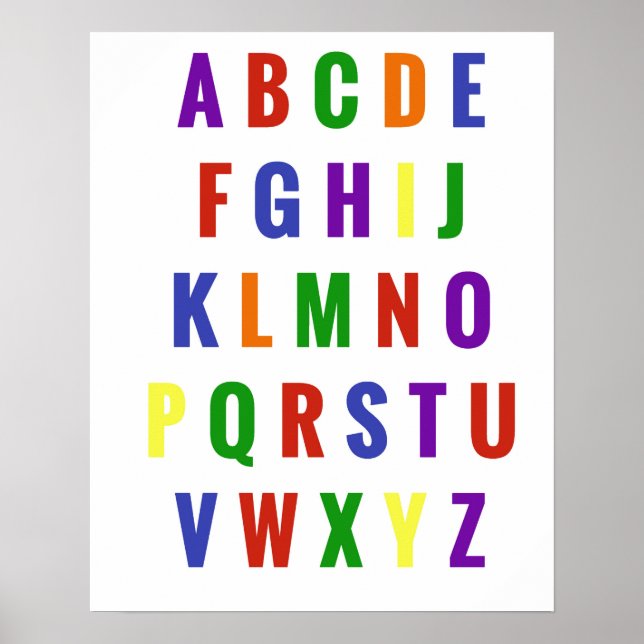 Playroom Letters Alphabet Bright Primäres Regenbog Poster (Vorne)