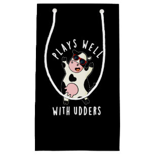 Plays gut mit Udders Funny Kuh Puff Dark BG Kleine Geschenktüte