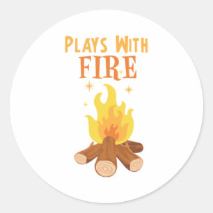 Plays mit Feuer Runder Aufkleber