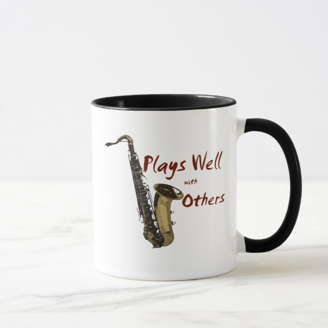 Plays Well Saxophon Tasse (Rechts)