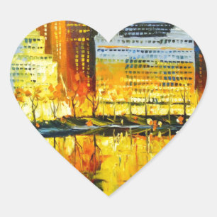 Plaza Central Park Hotel in New York Herz-Aufkleber