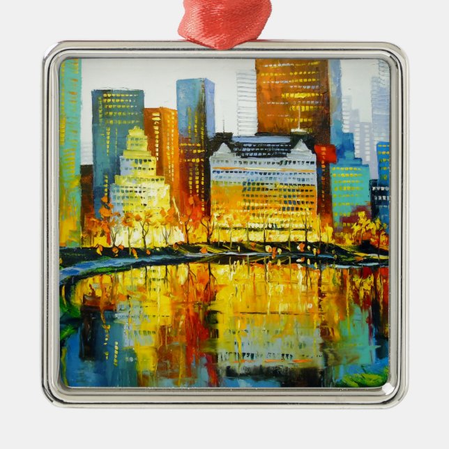 Plaza Central Park Hotel in New York Ornament Aus Metall (Vorne)