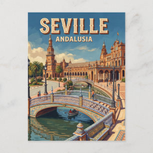 Plaza de España Kachelbrücke Sevilla Spanien Postkarte