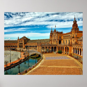 Plaza de Espana, Sevilla. Spanien Poster