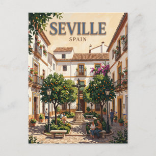 Plaza de Santa Cruz Sevilla Spanien Postkarte