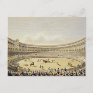 Plaza de Toros von Madrid, 1865 (farbig litho) Postkarte
