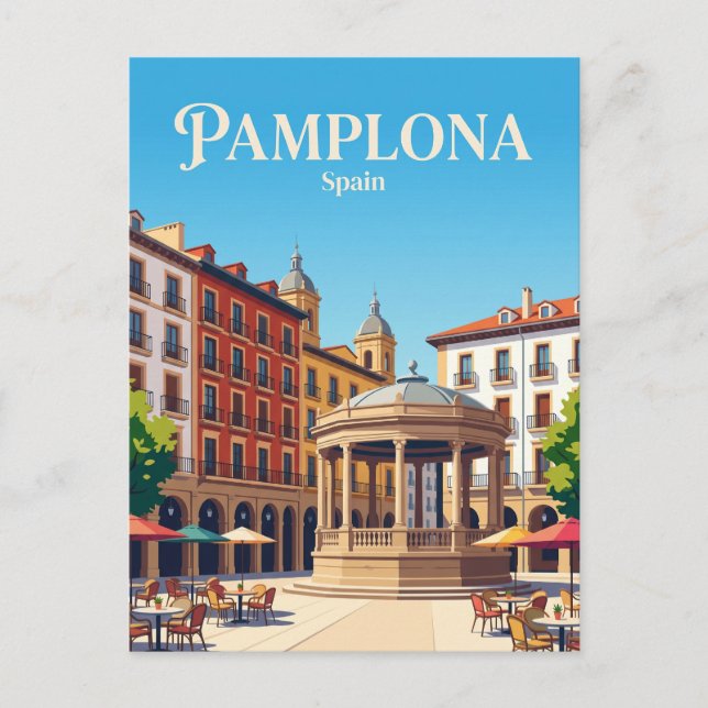 Plaza del Castillo Spanien Postkarte (Vorderseite)