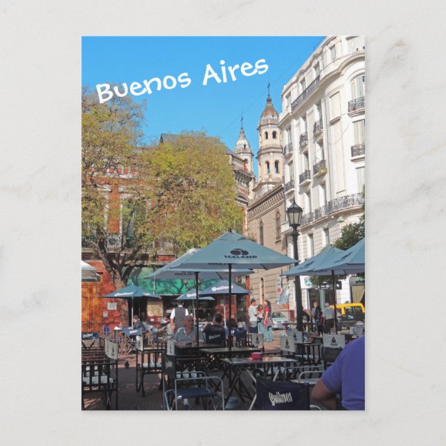 Plaza Dorrego am Nachmittag Postkarte (Vorderseite)