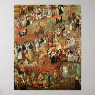 Plaza Mayor in Mexiko, Details der Wagen Poster