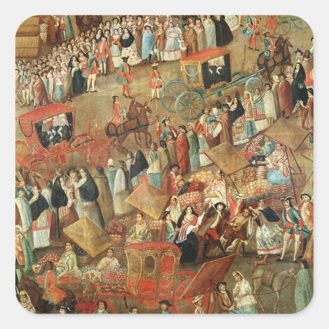 Plaza Mayor in Mexiko, Details der Wagen Quadratischer Aufkleber (Vorderseite)