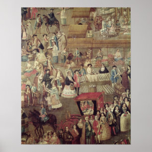 Plaza Mayor in Mexiko, Details des Marktes Poster