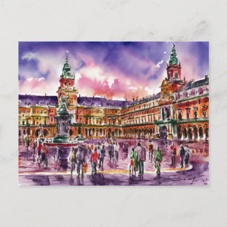 Plaza Mayor, Madrid Aquarellmalerei Postkarte