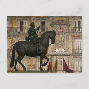 Plaza Mayor mit Statue von Filipe III, Madrid, Postkarte