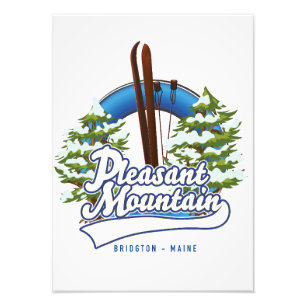 Pleasant Mountain Ski Bridgton Logo. Fotodruck