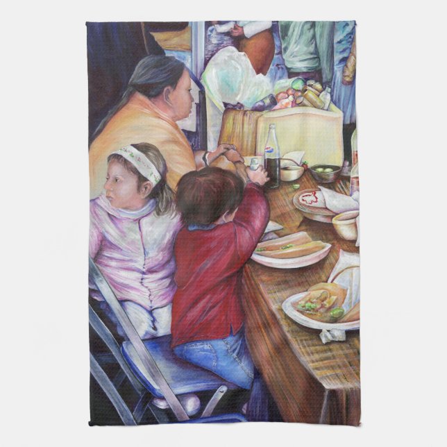 Pleasant Picnic, Mexiko Geschirrtuch (Vertikal)