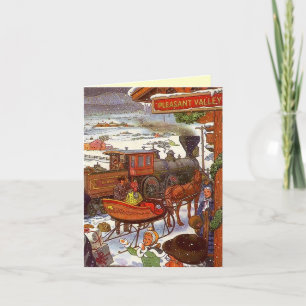 Pleasant Valley Train Sta Weihnachtskarte Feiertagskarte