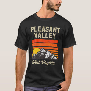 Pleasant Valley West Virginia Retro Stadt Staat US T-Shirt