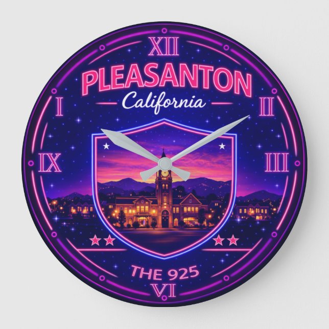 Pleasanton California  Große Wanduhr (Vorderseite)