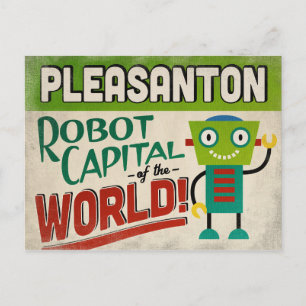 Pleasanton Kalifornien Roboter - Lustig Vintage Postkarte