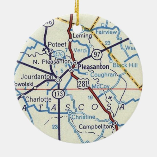 Pleasanton Texas Christmas Ornament (Hinten)