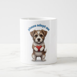 Please Adopt Me – Cute Rescue Dog Illustration wit Jumbo-Tasse