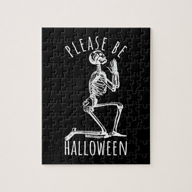 Please Be Halloween Spooky Season Skeleton Puzzle (Vertikal)