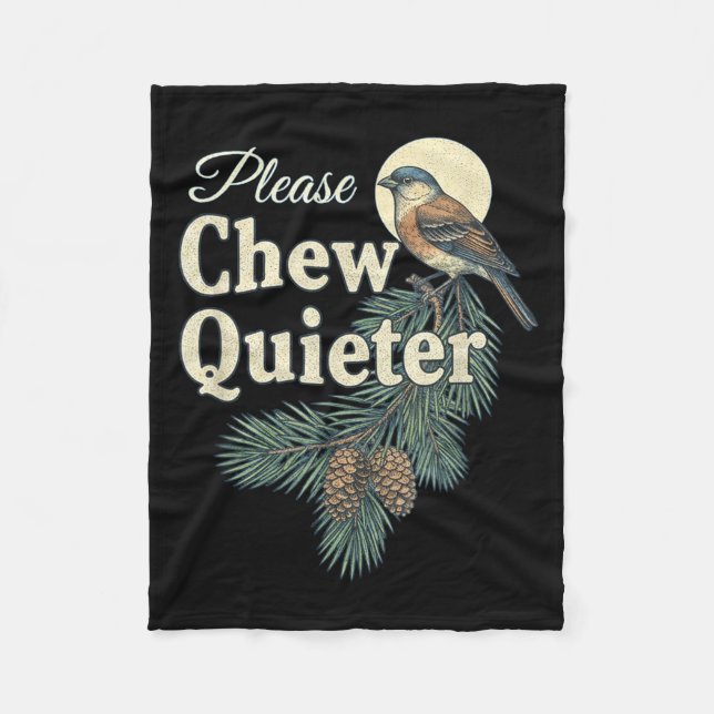 Please Chew Quieter Christmas Funny Novelty  Fleecedecke (Vorderseite)