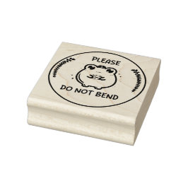 Please do not bend stamp, frog stamp design, Mail Gummistempel