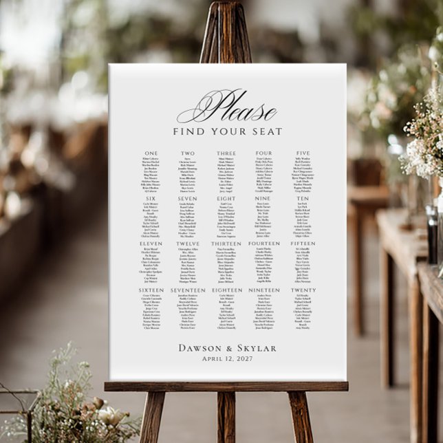 Please Find Your Seat up to 20 tables seating plan Poster (Von Creator hochgeladen)