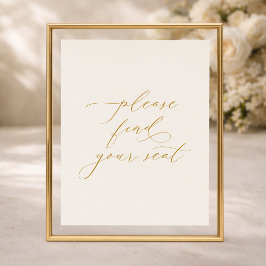 Please Find Your Seat Wedding Sign Poster