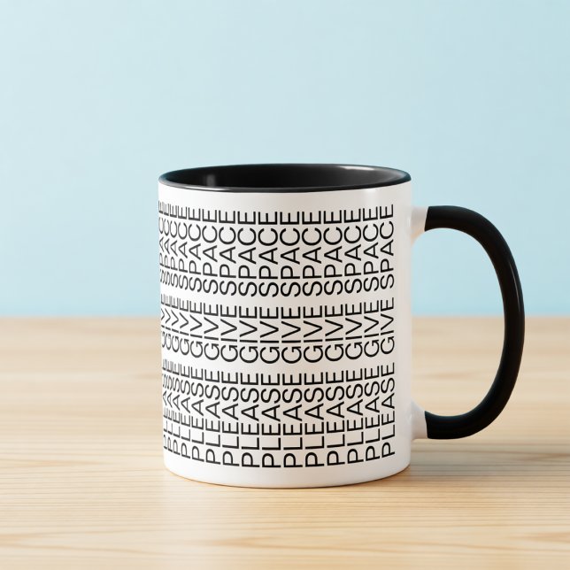 Please Give Space Hidden Message Introvert Mug Tasse (Von Creator hochgeladen)