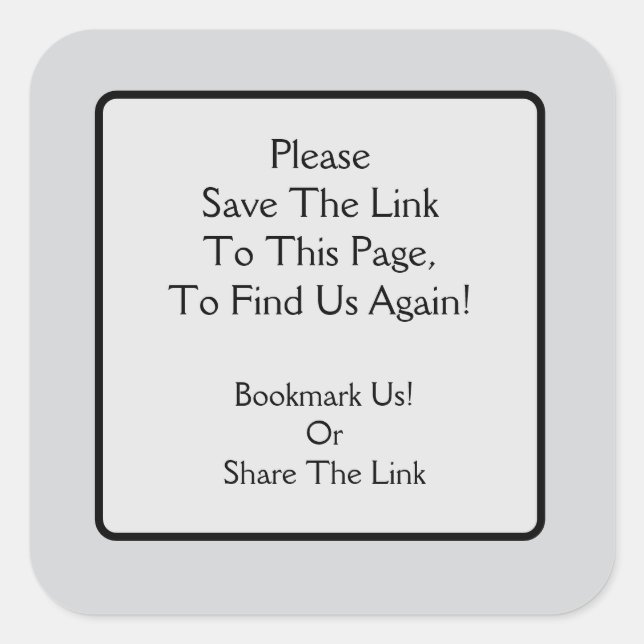 Please Save a Link Square Sticker (Vorderseite)