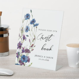 Please Sign Our Guest Book Dusty Royal Blue Sockelschild